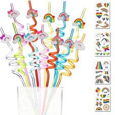 12 pezzi arcobaleno Cannucce